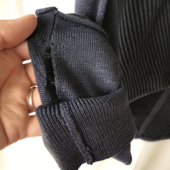 lululemon iconic wrap Blue Black Stripe Sweater Pullover cross over size 8 - Picture 6 of 12